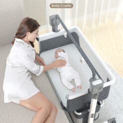 [Pre-Order] StarAndDaisy Automatic Baby Cradle Swing Cot with Remote Control, Bluetooth and Music - Midnight Grey EC01