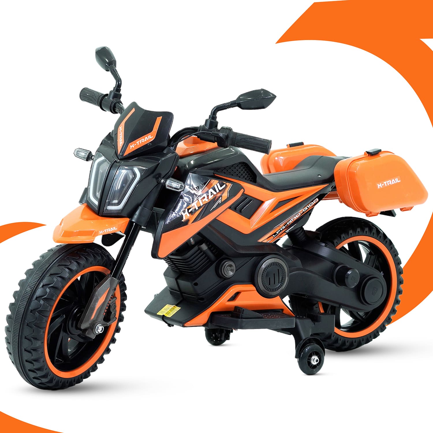 Electric Motor Bike Rechargeable Battery Operated Motorcycle -xtrail- Orange