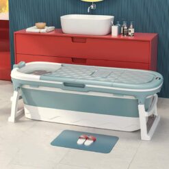 Multifunctional Bathtub for Kids and Grown Up with Temperature Display (Blue | ‎140 x 60 x 50 cm) - StarAndDaisy