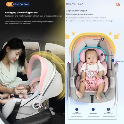 Baby CarryCot cum Baby Car Seat