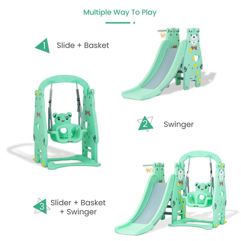 Slide with Swing Set for Kids - Indoor&Outdoor - StarAndDaisy