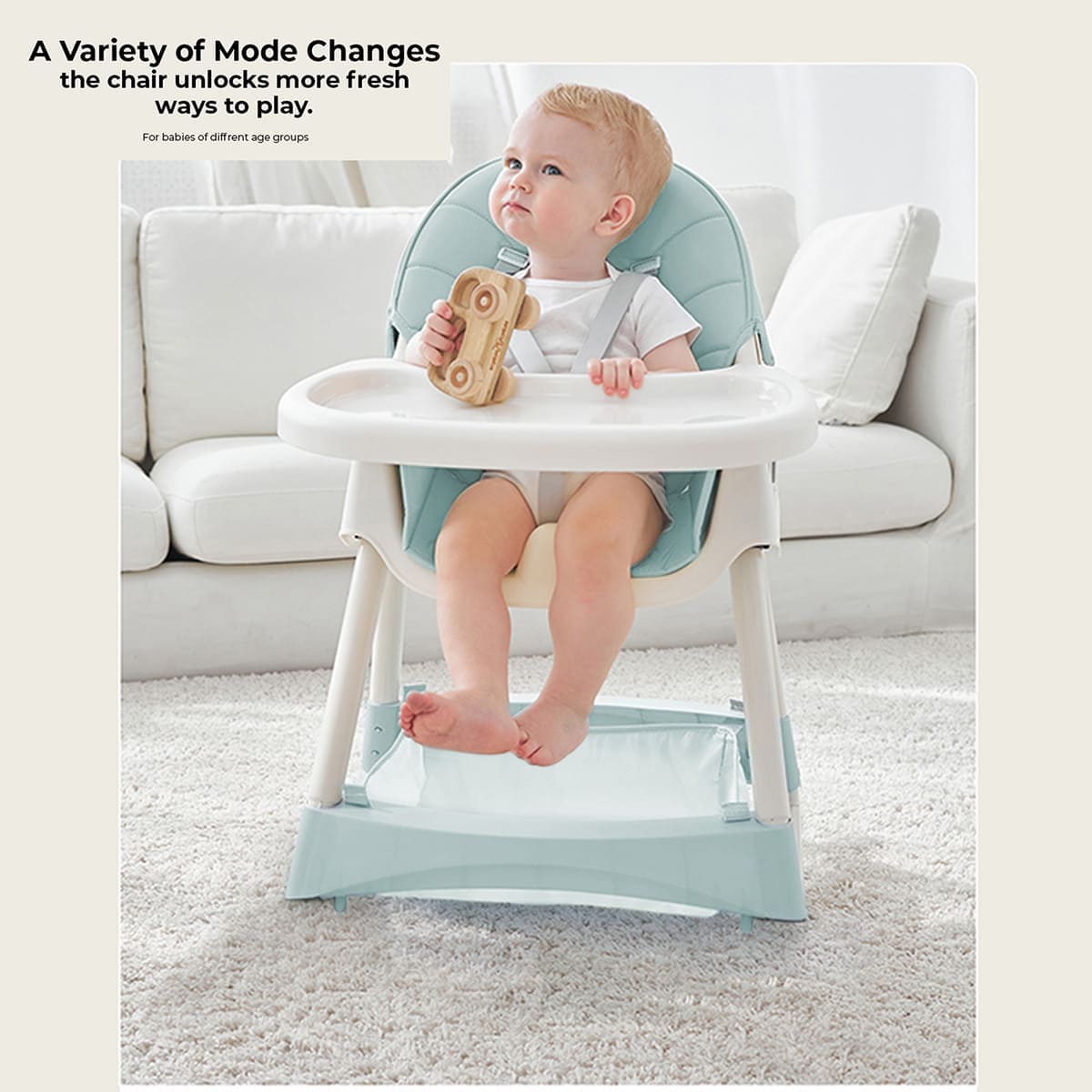Adjustable Height Feeding High Chair for Infants