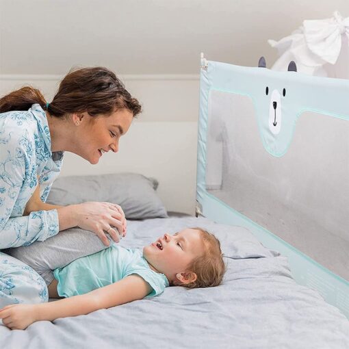 Premium Bed Guradrails for Baby-cyan
