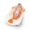 Baby Bath Tub with Bath Seat and Temperature Sensor and Detachable Wheels