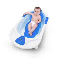 Baby Bath Tub with Bath Seat and Temperature Sensor and Detachable Wheels