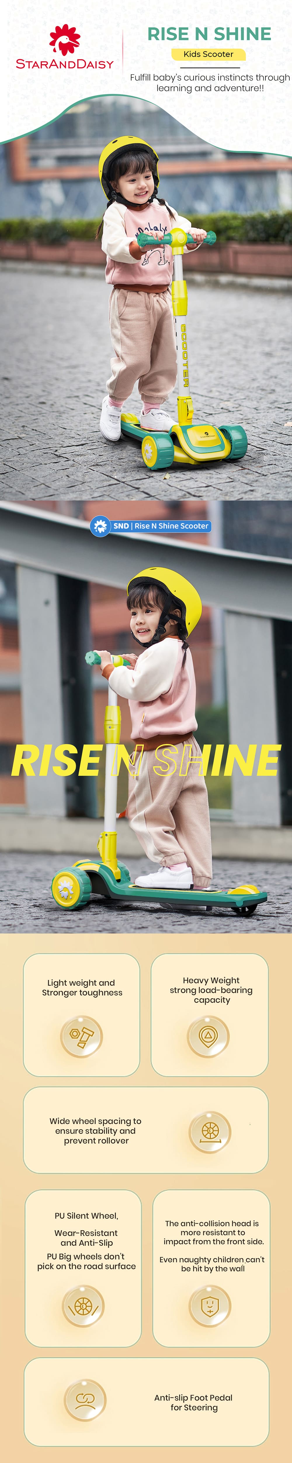 Best Kids scooter rise and shine with music