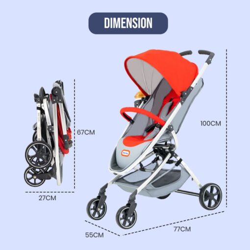 Easy foldable Stepless Backrest Adjustment Baby Stroller