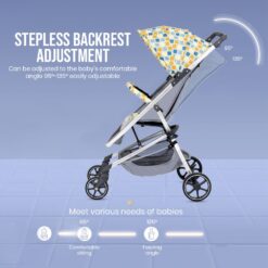 Stepless Backrest Adjustment Baby Stroller