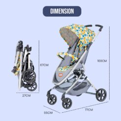 Easy foldable Stepless Backrest Adjustment Baby Stroller