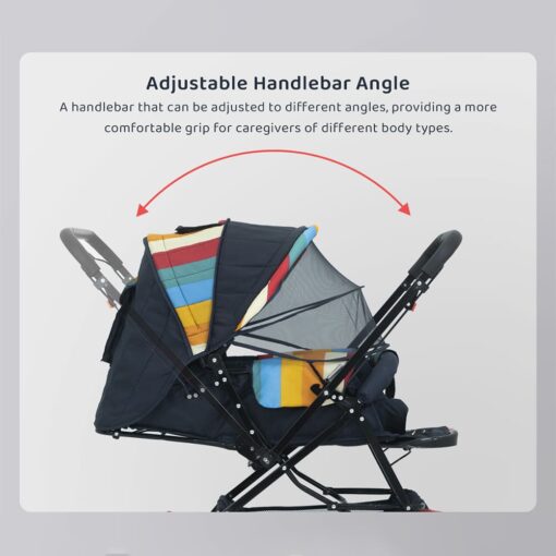Adjustable Handle Bar baby stroller prism printed design