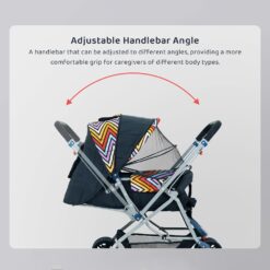 Adjustable Handlebar Angle Vibrant Baby Stroller
