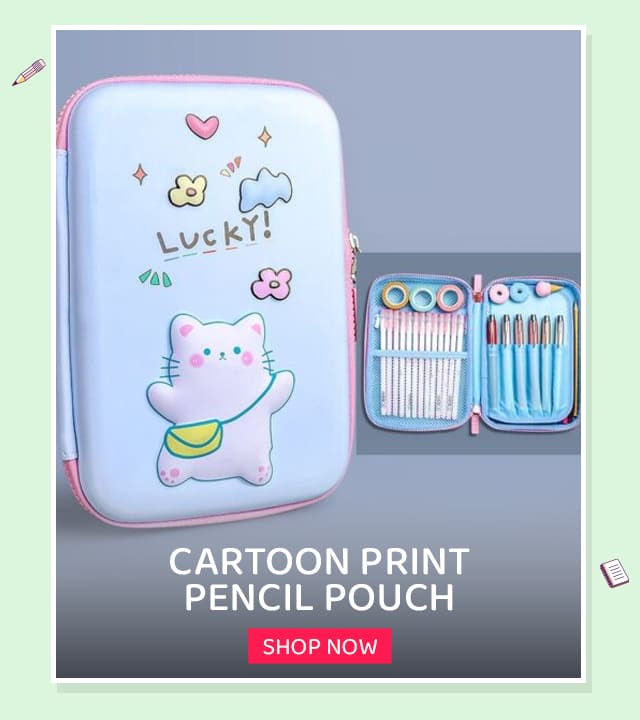 cartoon print pencil pouch