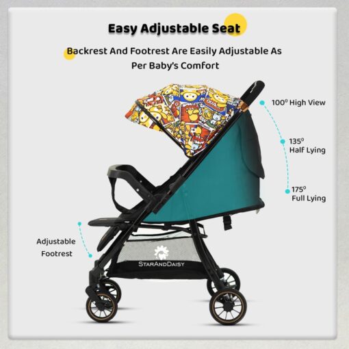 Baby Stroller with 2-Position Seat Adjustment