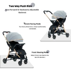 Travel-Friendly Stroller: Lightweight, Compact, and Easy to Carry.