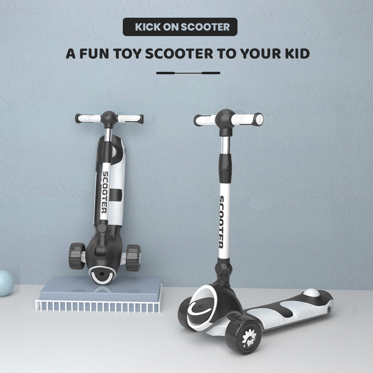 Toddler Scooter for Kids Charcoal Grey
