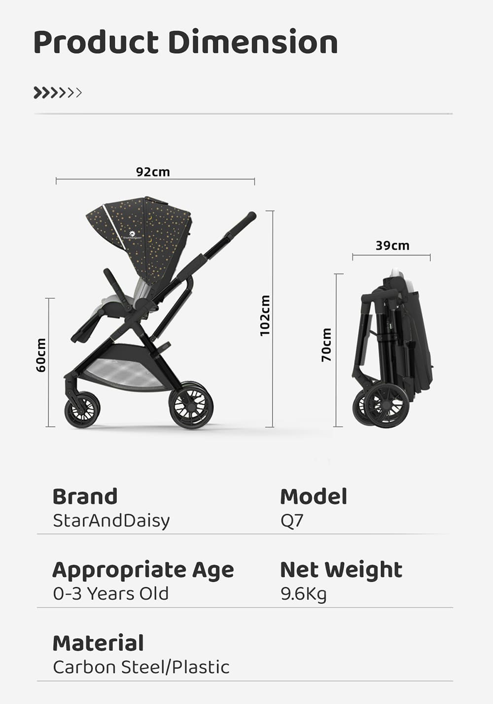 Luxury Baby Stroller Pram Easy foldable