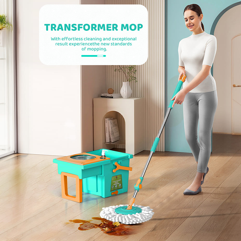 Spin Mop Tranformer-Green-Orange
