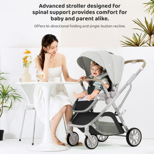 Chariot Foldable Stroller For Baby - Travel-friendly Pram for Infants with Reversible Handle and Bassinet - Newborn Baby Stroller with Dual Direction and Adjustable Backrest - Baby Stroller Pram Age 0 to 3 Year