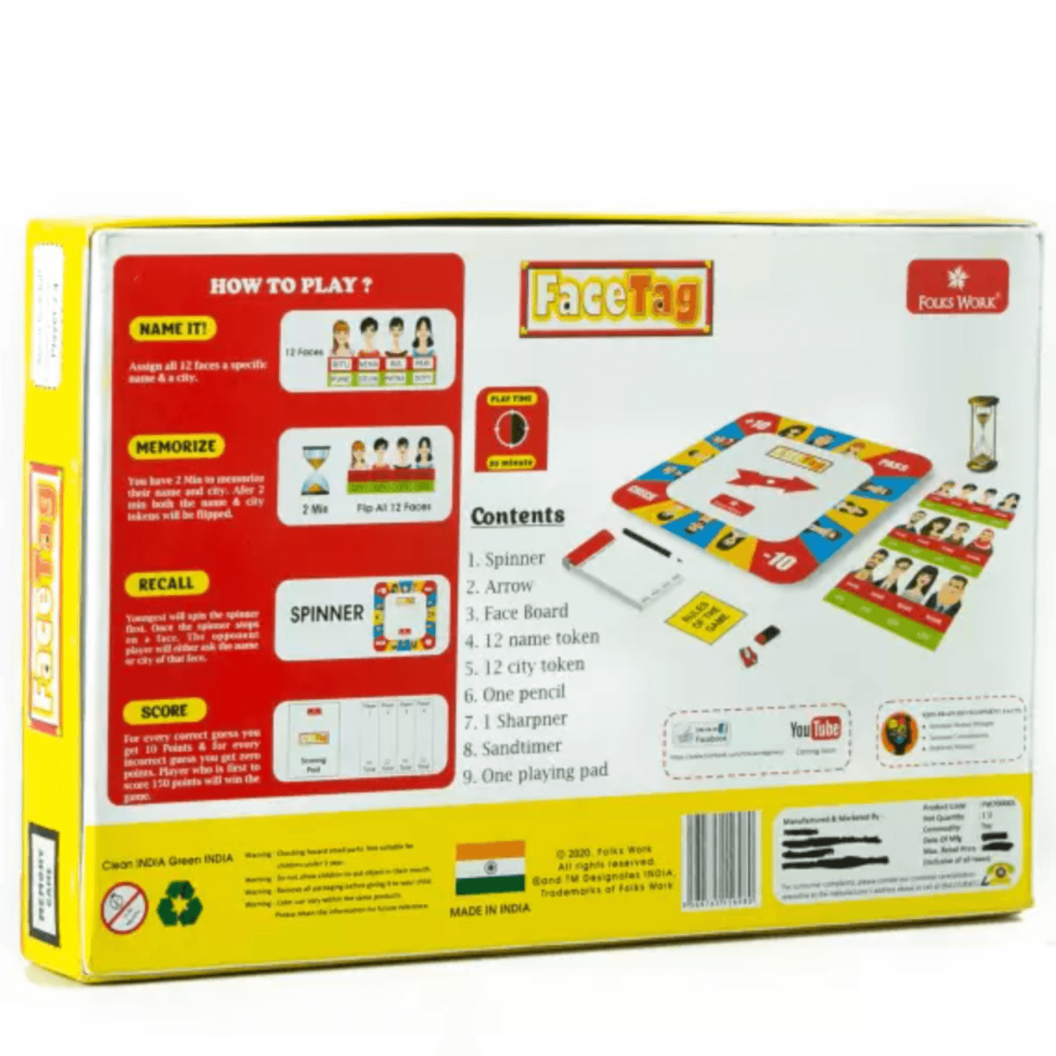 face tag education Board game online 8 year old