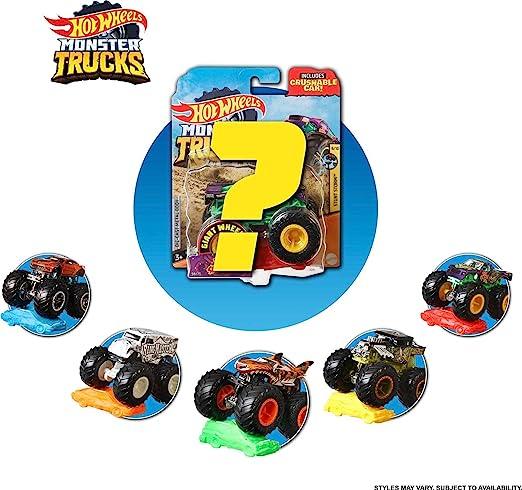 Hot Wheels Monster Trucks 1:64 4-Pack Assortment, Multipack of Toy Trucks  with Giant Wheels & Cool Designs, Gift for Kids 3-6 Years (FYJ44) -  StarAndDaisy