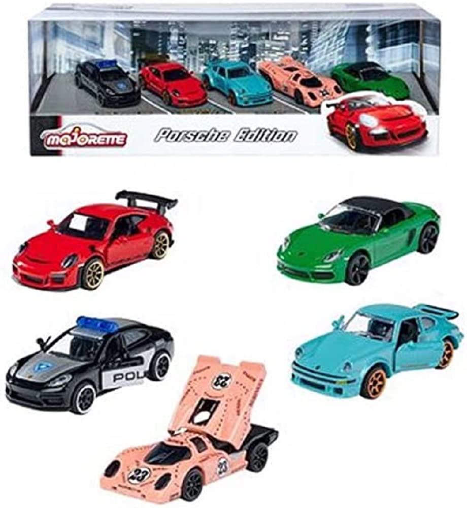 Majorette 1:64 Porsche Edition 5-Pack Die-cast Cars Giftpack, Toys for Kids  and Adults (Multicolor)
