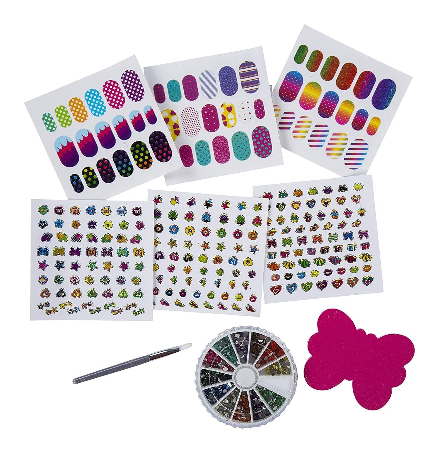 Martinelia Unique Girl Nail Art Kit (n/polish/4 ml + toe/separ/1 pcs +  n/file/1 pcs + n/stickers) - Nail Set | MAKEUP