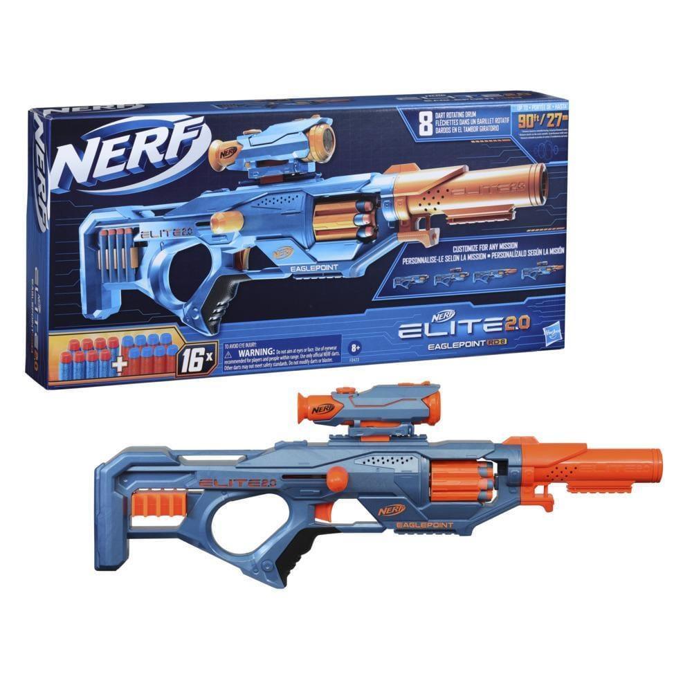 Nerf Elite 2.0 Eaglepoint RD-8 Blaster, 8-Dart Drum, Detachable Scope and  Barrel, 16 Official Elite Darts, Bolt Action - StarAndDaisy