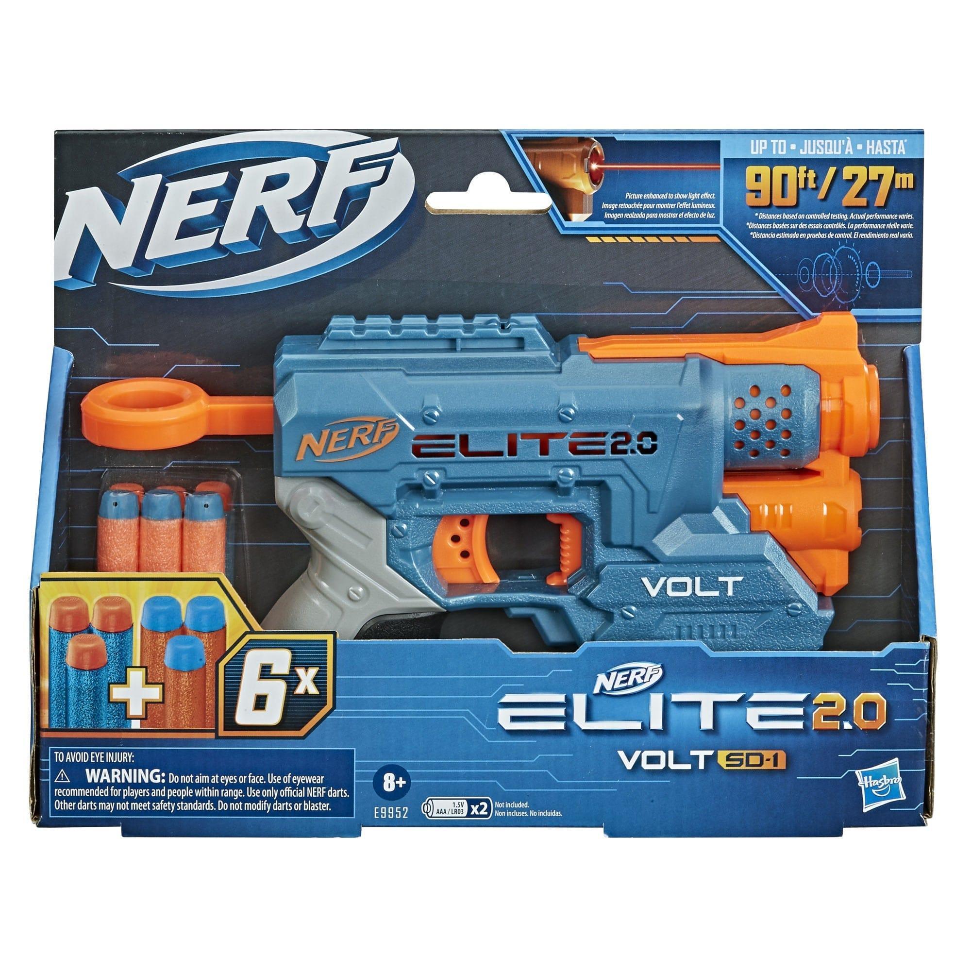 Nerf Elite 2.0 Volt SD-1, Blaster - 6 Official Nerf Darts, Light Beam  Targeting, 2-Dart Storage, 2 Tactical Rails - StarAndDaisy