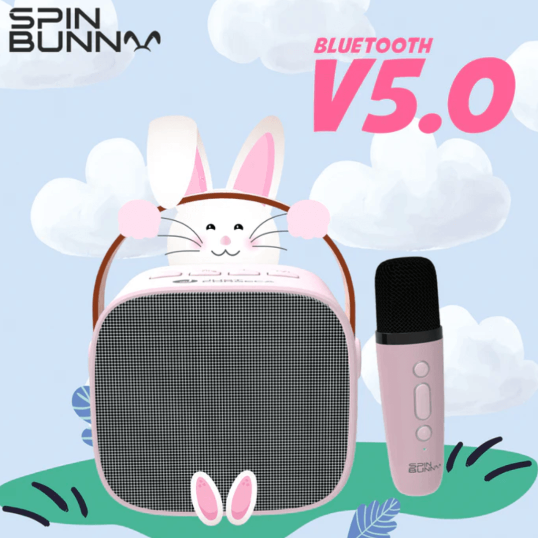 version 5 Corseca Karaoke Spin Bunny Portable Speaker Pink