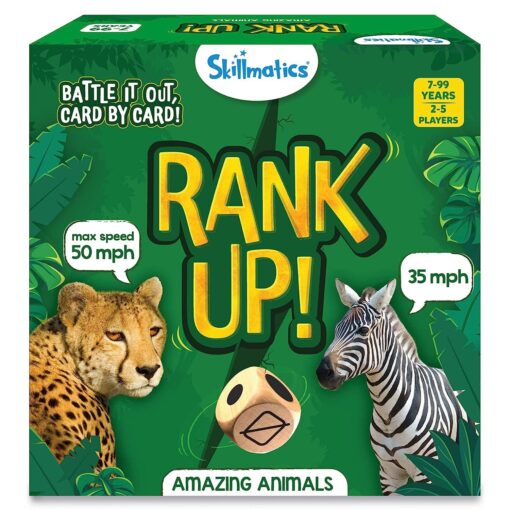 Skillmatics Rankup Amazing Animals Trump Card Game - Rank Up Animals for Family Fun Time, Gifts for Ages 7 Years and Up for Kids and Adults