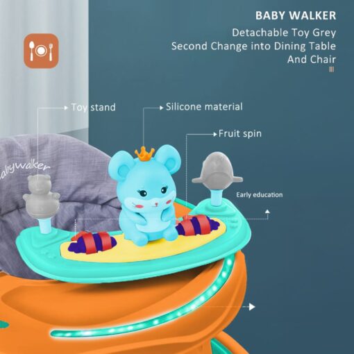 Foldable and portable infant walker for on-the-go exploration