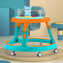 StarAndDaisy Multifunctional Intelligent Early Education Baby Walker with Toy tray (Orange & Green)