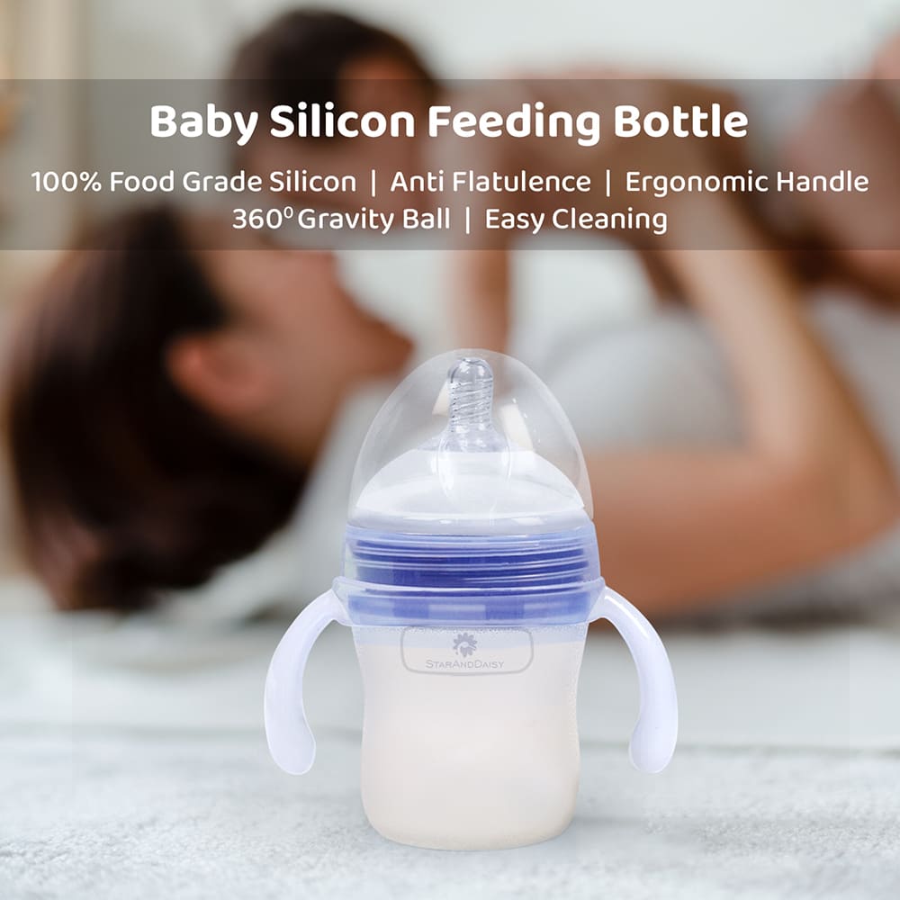 Silicon Feeding Bottle for Newborn Baby with Ergonomic Handles
