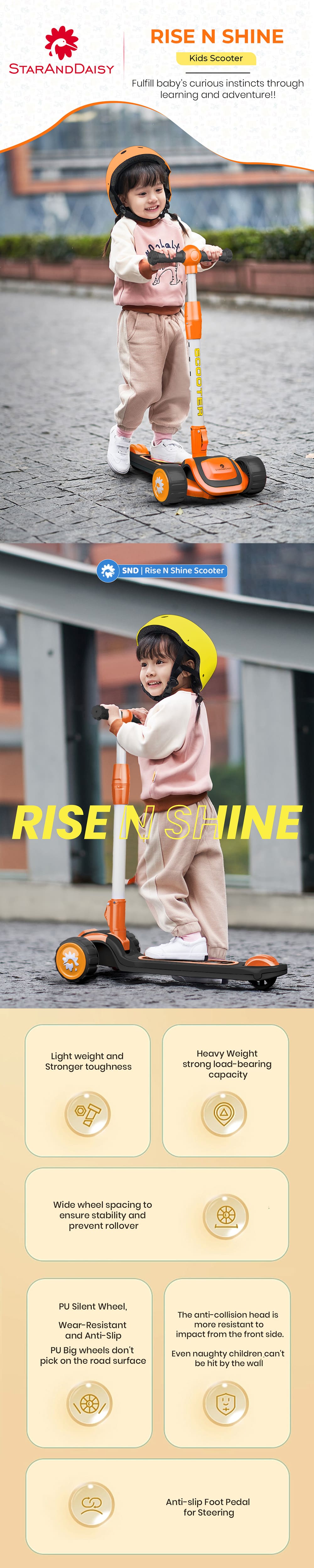 Best Kids scooter rise and shine with music
