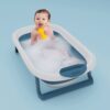Foldable Baby Bath Tub - Anti Slip Bathtub For Kids with Soap Bar (BT Basic Blue) - StarAndDaisy