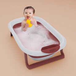 Anti-Slip Foldable Bathtub for Baby with Soap Bar with Thermal Insulation Design (BT Basic Brown) - StarAndDaisy