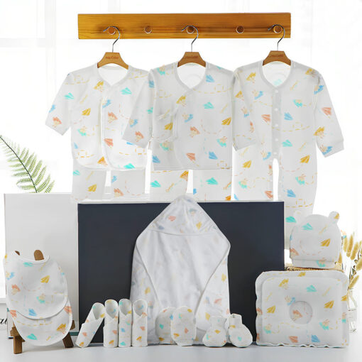 New Born Baby Clothes - Welcome Clothing Gift Set with Body Suits, Feeding Bibs, Mitton, Cap and Pillow for 0-6 months