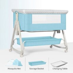 StarAndDaisy Pluto Luxury Baby Cradle with Height Adjustment and Next to Parents Bed with Soft Foam Mattress