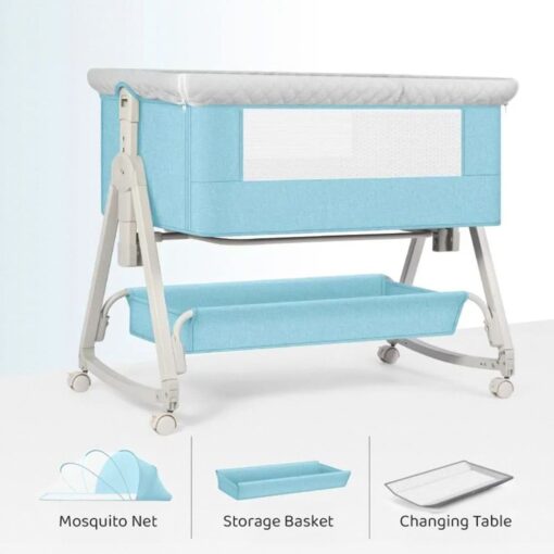 StarAndDaisy Pluto Luxury Baby Cradle with Height Adjustment and Next to Parents Bed with Soft Foam Mattress