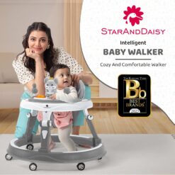 StarAndDaisy Multifunctional Intelligent Early Education Baby Walker with Toy Tray (Grey)