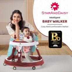 StarAndDaisy Multifunctional Intelligent Baby Walker with Toy Tray (Red)