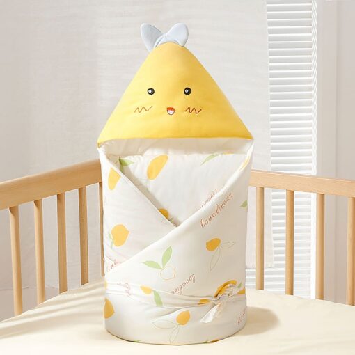 Swaddle Blankets for Newborn Babies - Infant Wrap with Hood for Newborns with Soft and Breathable Fabric - Yellow