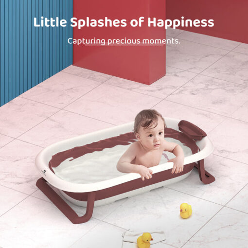 Anti-Slip Foldable Bathtub for Baby with Soap Bar with Thermal Insulation Design (SIBT Basic Brown) - StarAndDaisy