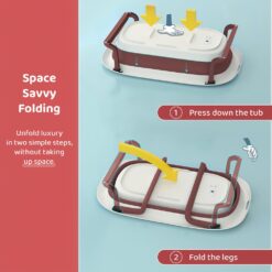 Anti-Slip Foldable Bathtub for Baby with Soap Bar with Thermal Insulation Design (SIBT Basic Brown) - StarAndDaisy