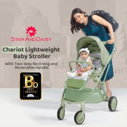 Chariot Lightweight Baby Stroller for Travel - Best Stroller for Newborns Age 0 to 3 Years (Q7- Green) - StarAndDaisy