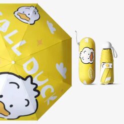 StarAndDaisy Capsule Umbrella for Kids - Mini 5 Fold Pocket Size Umbrellas with UV Protection - Go Duck