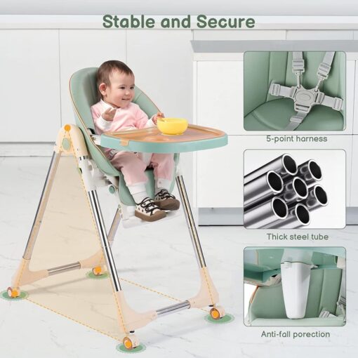 Anti Slip Royal High Chair with 5 Point Safety Belt