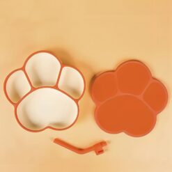 Baby Food Grade Silicone Suction Plate for Infants and Toddlers - BPA-Free Materials, Slip Resistant Plate for Kids - Red