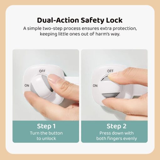 Dual action baby and child safety lock