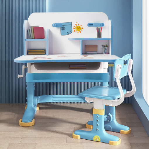 StarAndDaisy Kids Study Table with Chair, Height Adjustable, and Book Holder Aged 3-12 Years